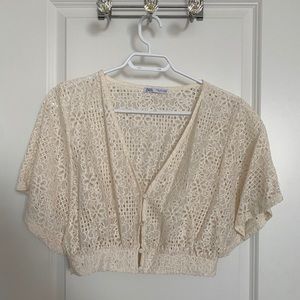 Cream Lace Zara Shirt